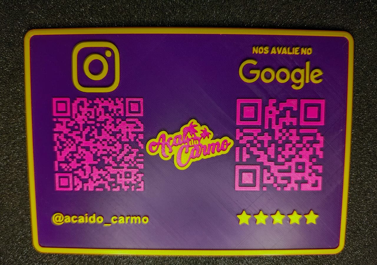 Placa QR Code personalizável 3DAPE