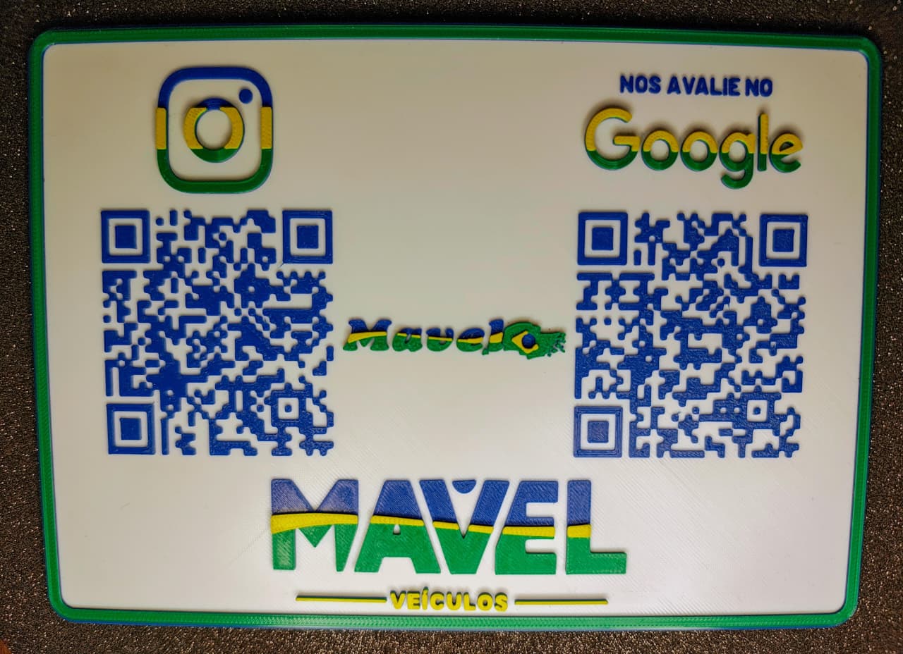 Placa QR Code personalizável 3DAPE
